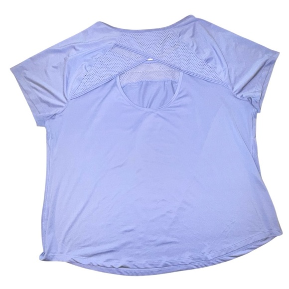 LANE BRYANT LIVI ACTIVE Wicking Mesh Inset Active Tee  - 18/20 Pale Iris - Picture 11 of 12